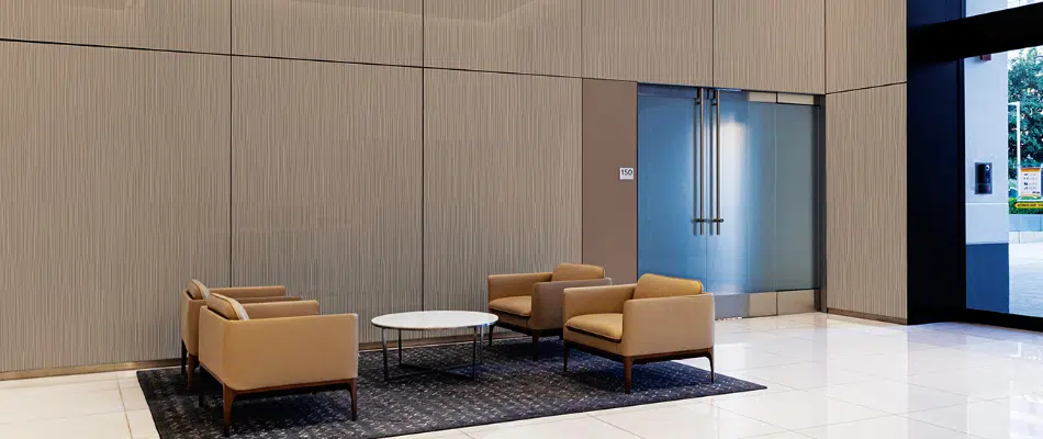 lobby back painted glass